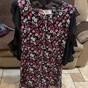 Robert Louis Black and Pink Floral Dress